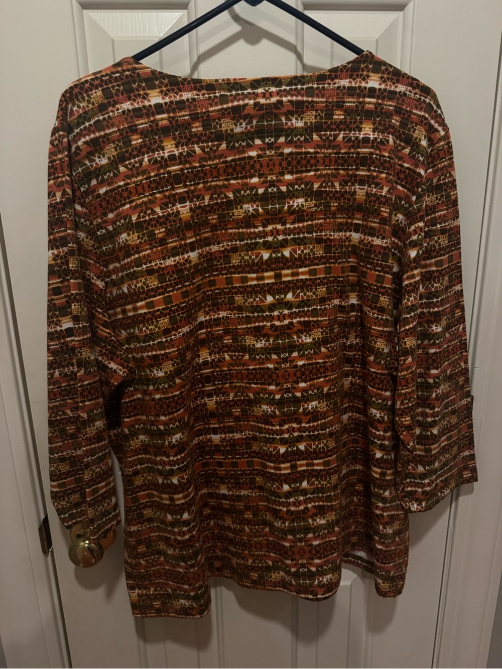 Ruby Rd. Brown & Gold Patterned Scoop Neck Tunic - Picture 3 of 3
